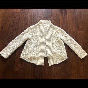 Anthro Sleeping on Snow Ivory Boucle Fuzzy Sweater